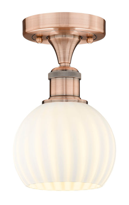 Innovations 616-1F-AC-G1217-6WV LED Semi-Flush Mount, Antique Copper