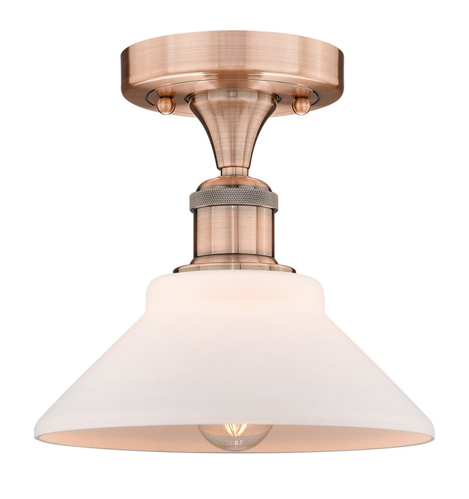 Innovations 616-1F-AC-G131 One Light Flush Mount, Antique Copper