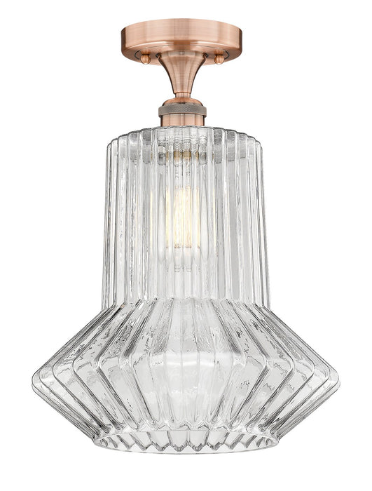Innovations 616-1F-AC-G212 One Light Flush Mount, Antique Copper