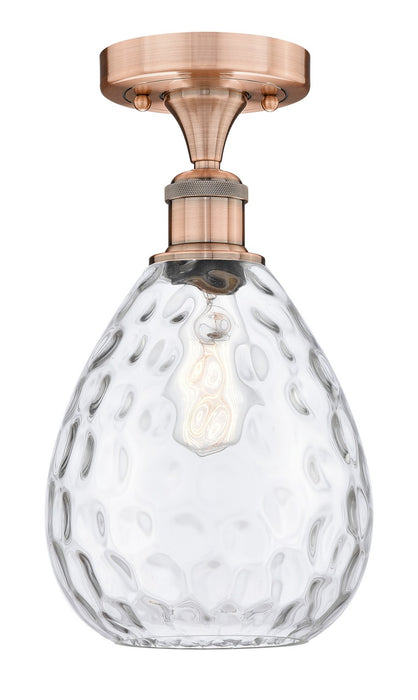 Innovations 616-1F-AC-G372 One Light Semi-Flush Mount, Antique Copper