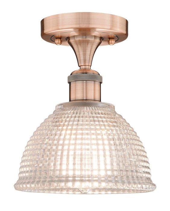 Innovations 616-1F-AC-G422 One Light Flush Mount, Antique Copper