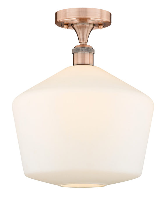 Innovations 616-1F-AC-G651-12 One Light Semi-Flush Mount, Antique Copper