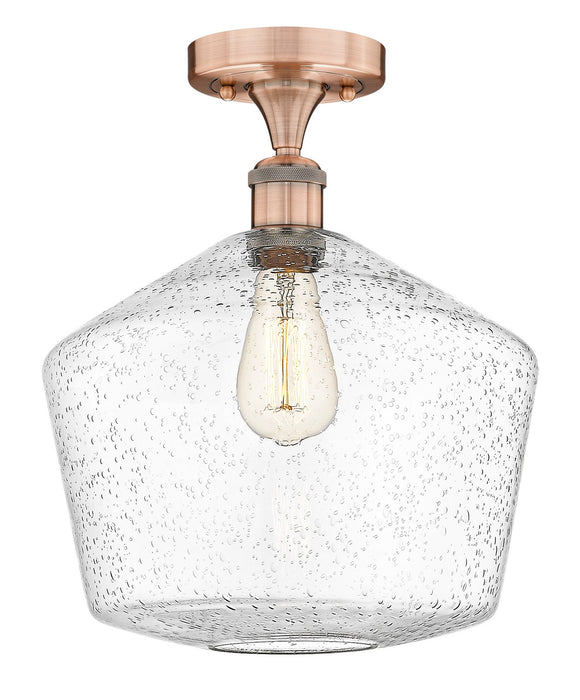 Innovations 616-1F-AC-G654-12 One Light Semi-Flush Mount, Antique Copper