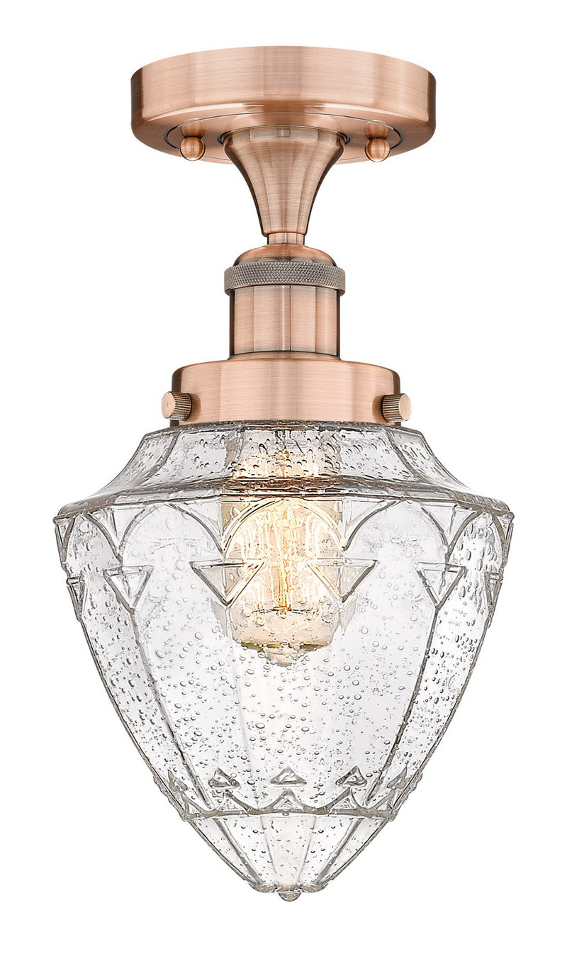 Innovations 616-1F-AC-G664-7 LED Semi-Flush Mount, Antique Copper