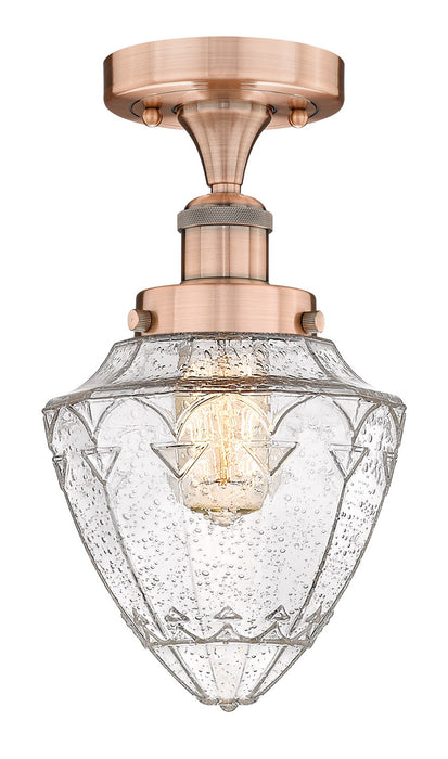 Innovations 616-1F-AC-G664-7 LED Semi-Flush Mount, Antique Copper