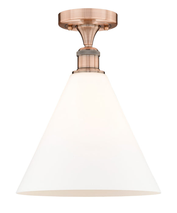 Innovations 616-1F-AC-GBC-121 One Light Semi-Flush Mount, Antique Copper