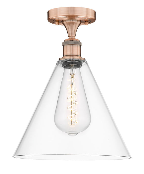 Innovations 616-1F-AC-GBC-122 One Light Semi-Flush Mount, Antique Copper