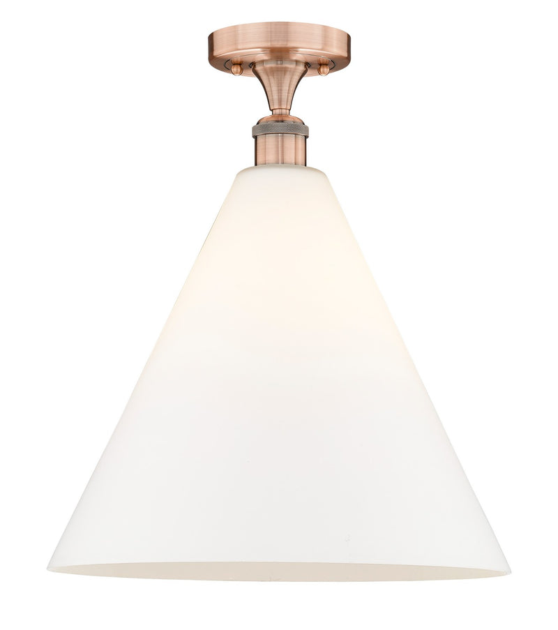 Innovations 616-1F-AC-GBC-161 One Light Semi-Flush Mount, Antique Copper