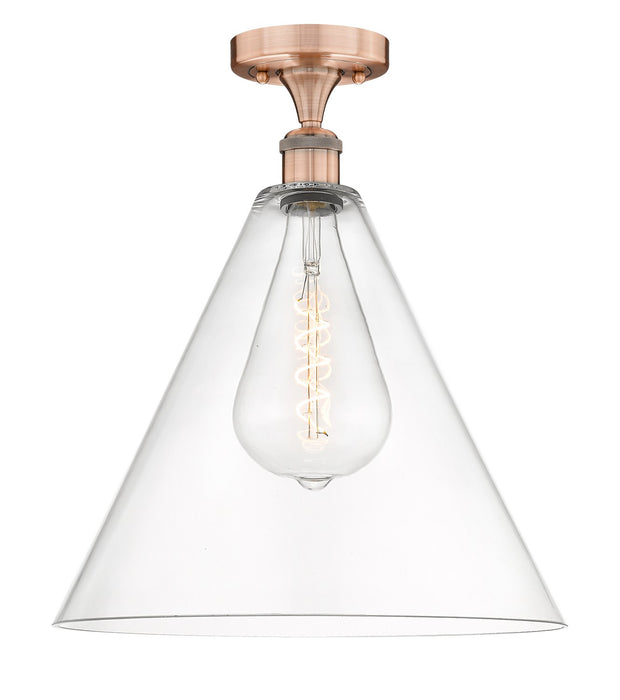 Innovations 616-1F-AC-GBC-162 One Light Semi-Flush Mount, Antique Copper