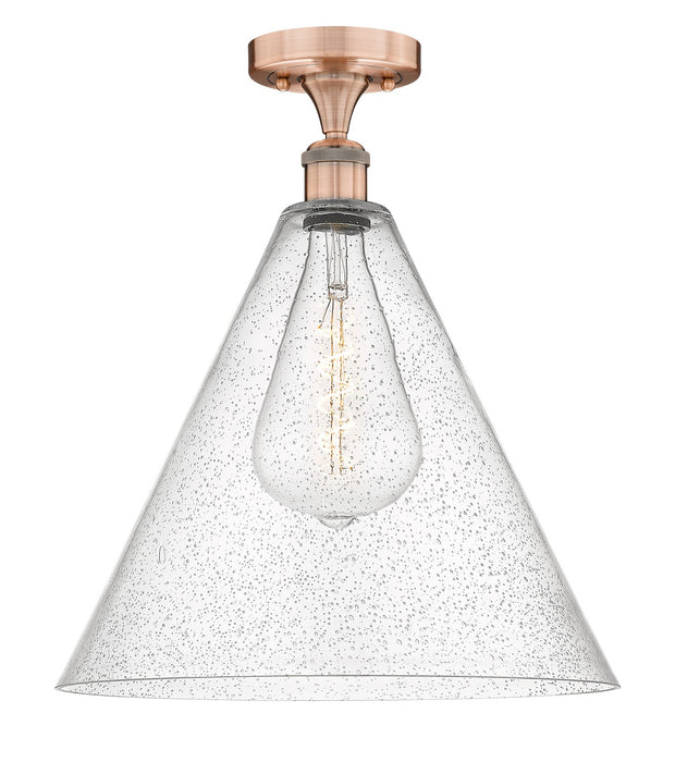 Innovations 616-1F-AC-GBC-164 One Light Semi-Flush Mount, Antique Copper