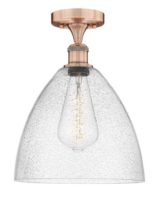 Innovations 616-1F-AC-GBD-124 One Light Semi-Flush Mount, Antique Copper