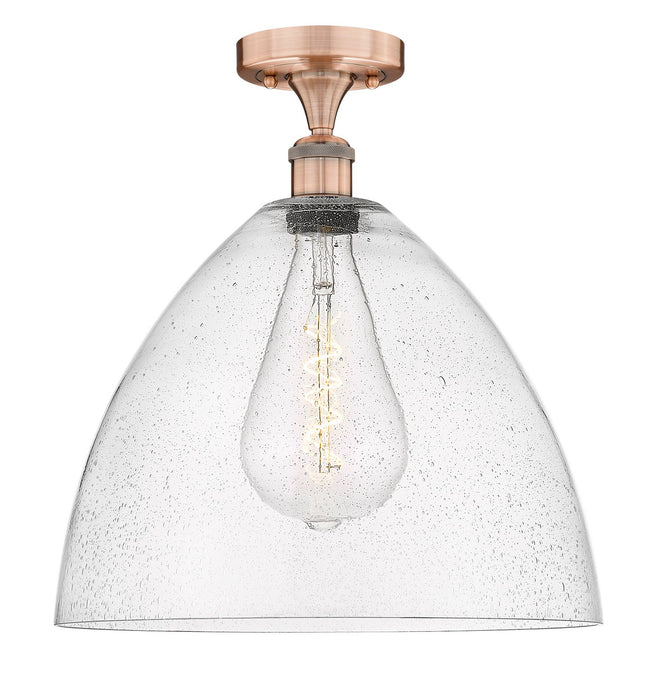 Innovations 616-1F-AC-GBD-164 One Light Semi-Flush Mount, Antique Copper