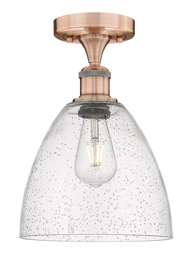 Innovations 616-1F-AC-GBD-94 One Light Semi-Flush Mount, Antique Copper