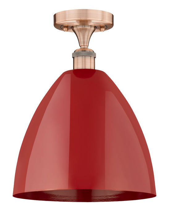 Innovations 616-1F-AC-MBD-12-RD One Light Semi-Flush Mount, Antique Copper