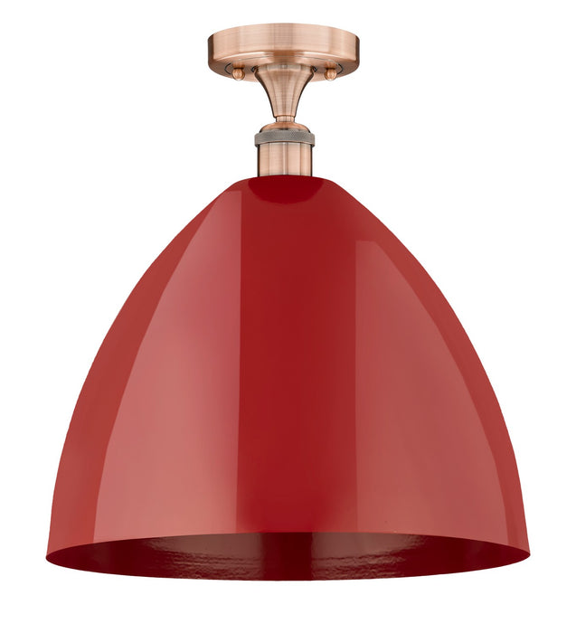 Innovations 616-1F-AC-MBD-16-RD One Light Semi-Flush Mount, Antique Copper