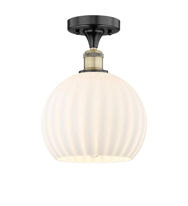 Innovations 616-1F-BAB-G1217-10WV LED Semi-Flush Mount, Black Antique Brass