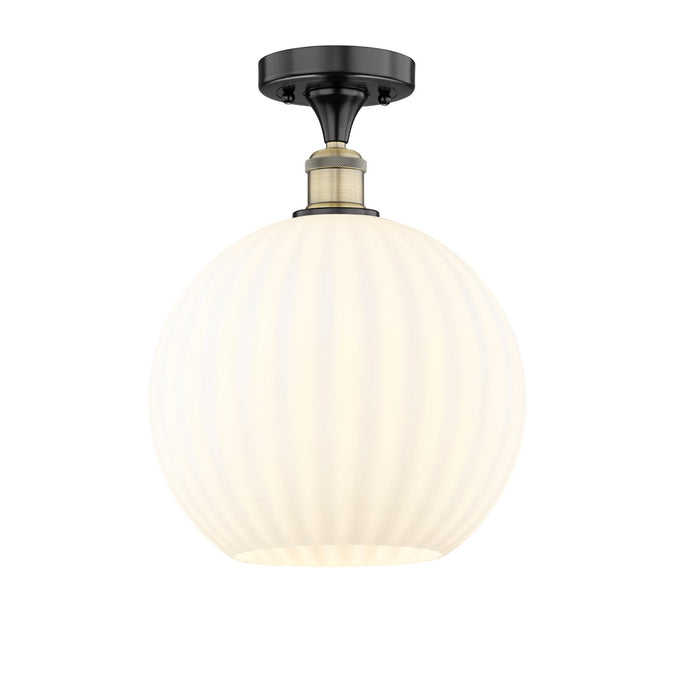 Innovations 616-1F-BAB-G1217-12WV LED Semi-Flush Mount, Black Antique Brass