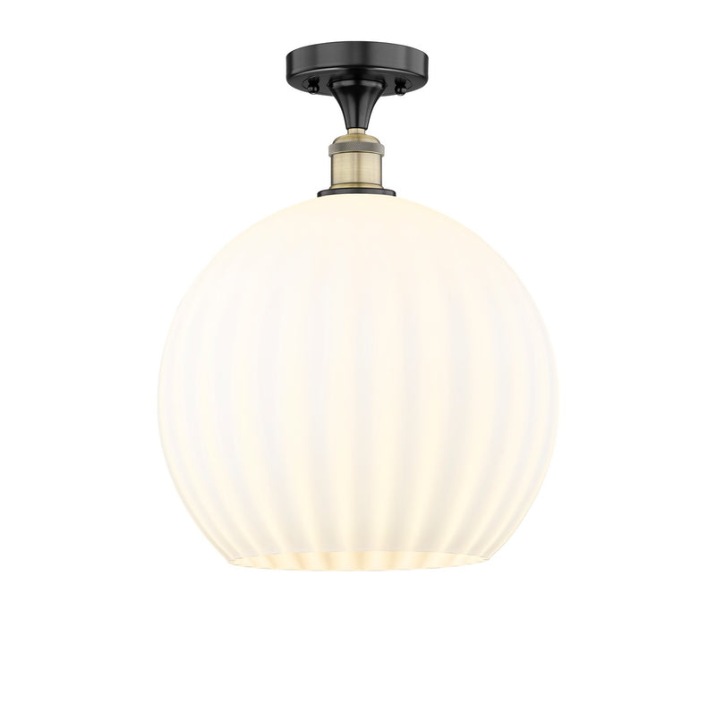 Innovations 616-1F-BAB-G1217-14WV LED Semi-Flush Mount, Black Antique Brass