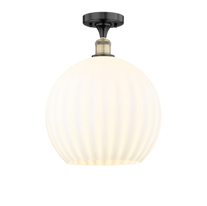 Innovations 616-1F-BAB-G1217-14WV LED Semi-Flush Mount, Black Antique Brass