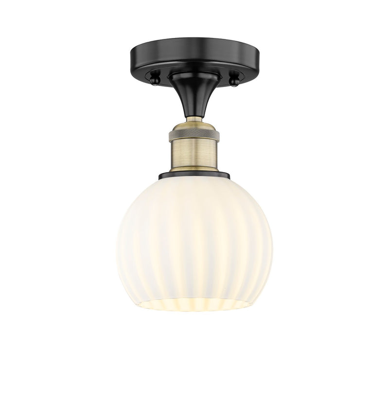 Innovations 616-1F-BAB-G1217-6WV LED Semi-Flush Mount, Black Antique Brass