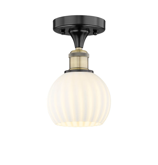 Innovations 616-1F-BAB-G1217-6WV LED Semi-Flush Mount, Black Antique Brass