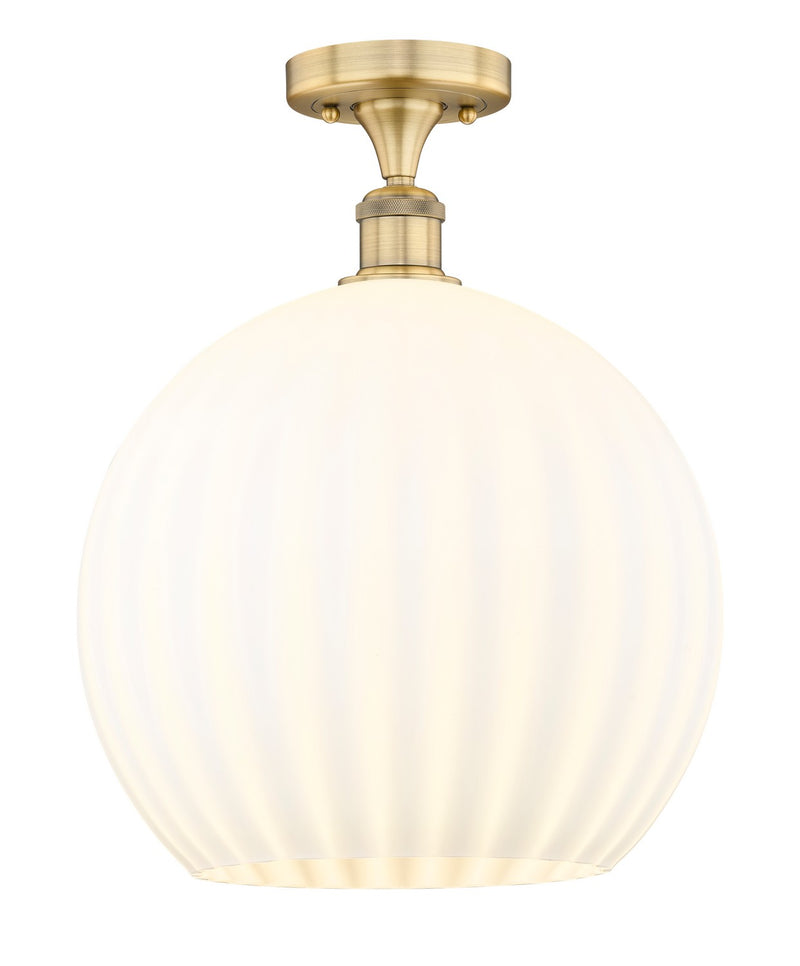 Innovations 616-1F-BB-G1217-14WV LED Semi-Flush Mount, Brushed Brass
