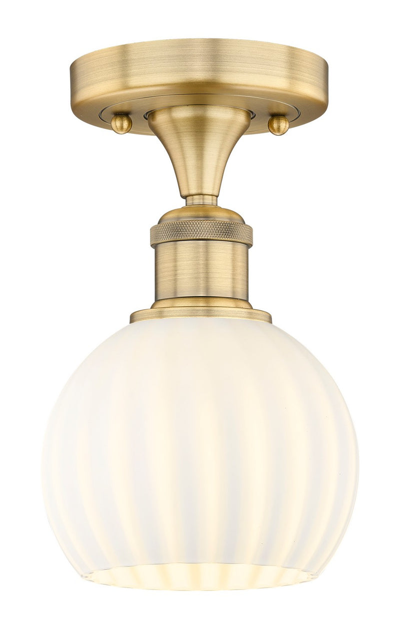 Innovations 616-1F-BB-G1217-6WV LED Semi-Flush Mount, Brushed Brass