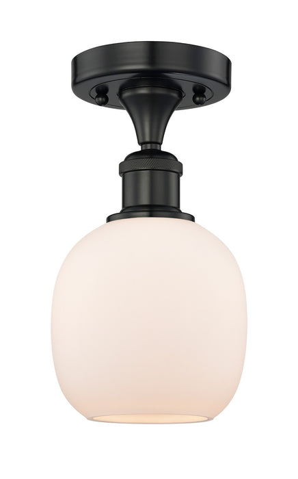 Innovations 616-1F-BK-G101 One Light Semi-Flush Mount, Matte Black