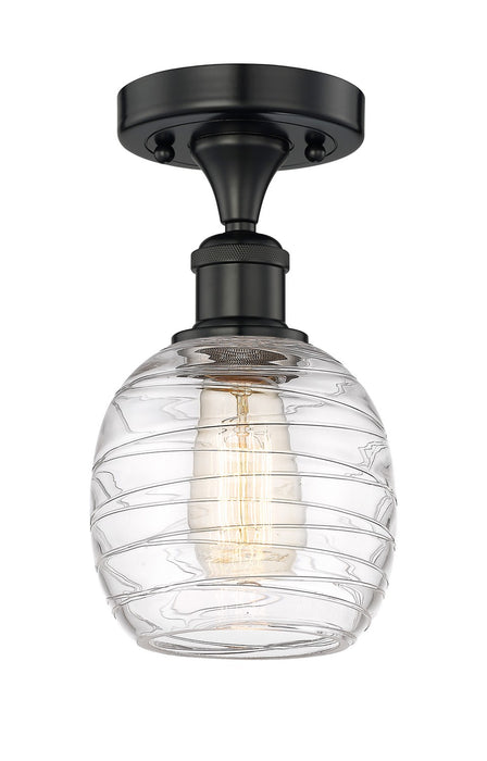 Innovations 616-1F-BK-G1013 One Light Semi-Flush Mount, Matte Black