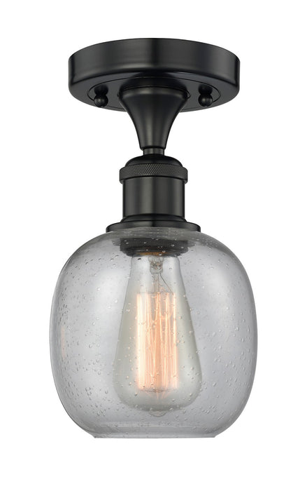 Innovations 616-1F-BK-G104 One Light Semi-Flush Mount, Matte Black