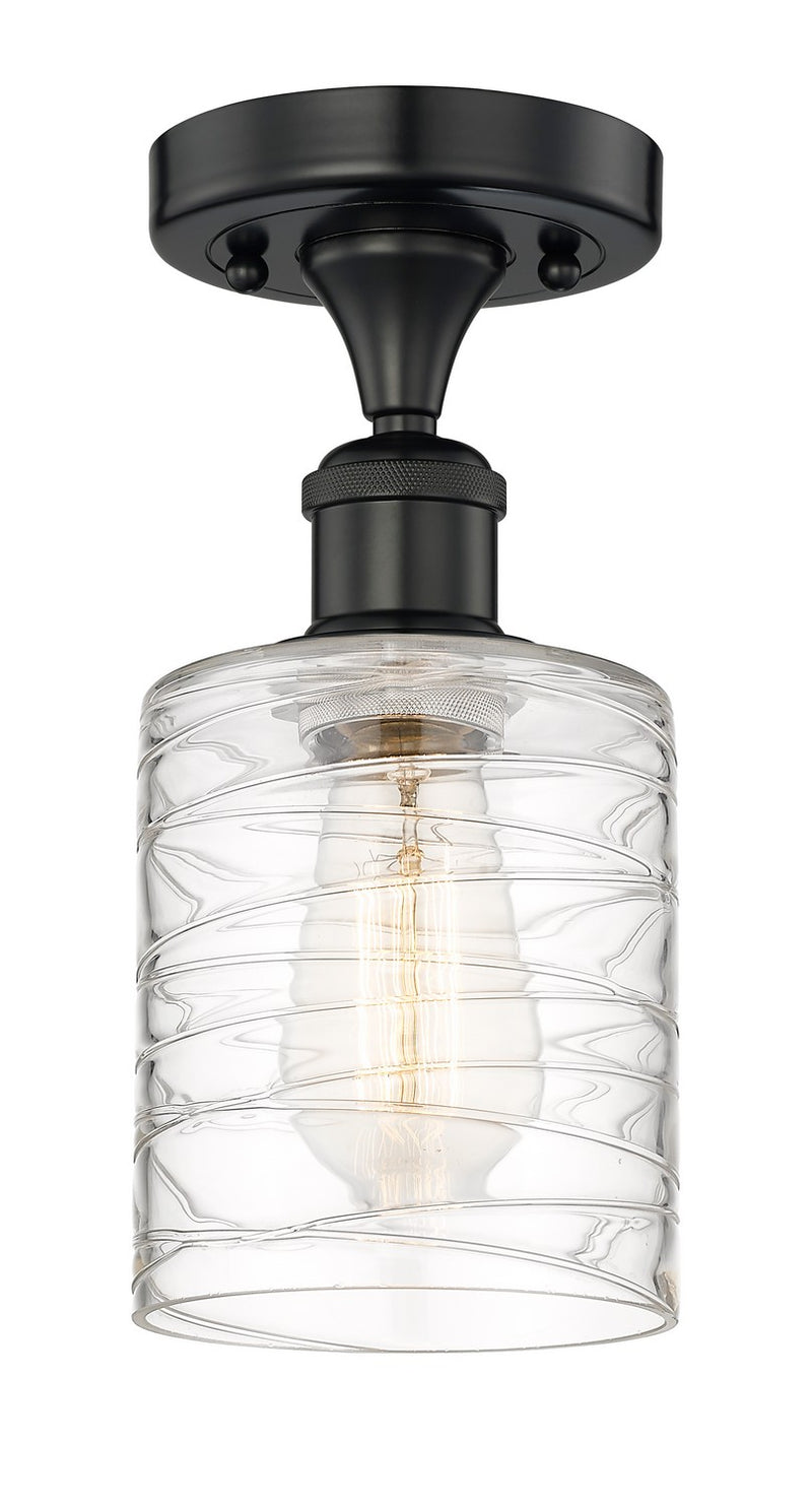 Innovations 616-1F-BK-G1113 One Light Semi-Flush Mount, Matte Black