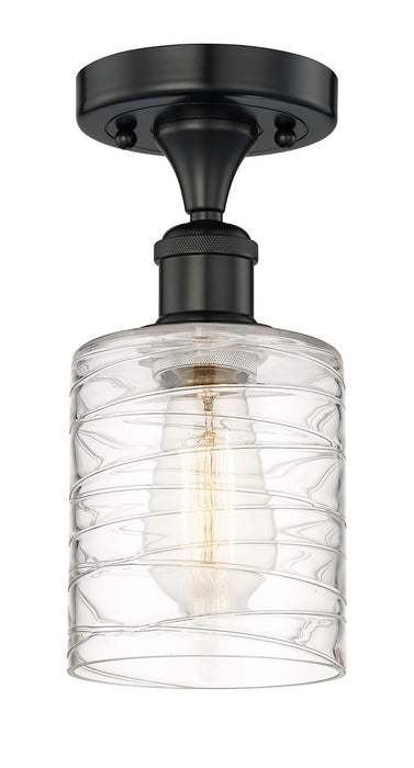 Innovations 616-1F-BK-G1113 One Light Semi-Flush Mount, Matte Black