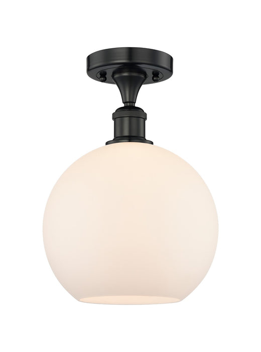 Innovations 616-1F-BK-G121-10 One Light Semi-Flush Mount, Matte Black