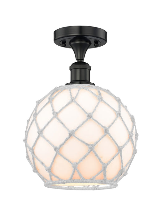 Innovations 616-1F-BK-G121-10RW One Light Semi-Flush Mount, Matte Black