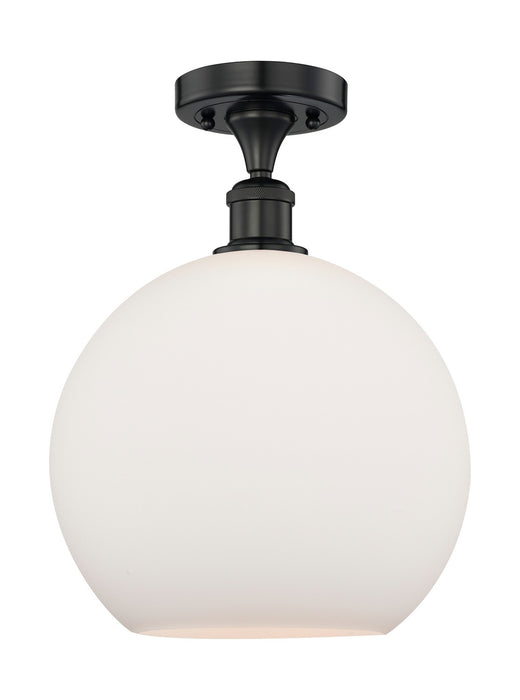Innovations 616-1F-BK-G121-12 One Light Semi-Flush Mount, Matte Black