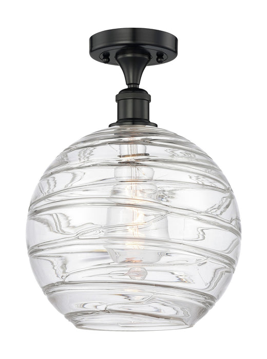Innovations 616-1F-BK-G1213-12 One Light Semi-Flush Mount, Matte Black