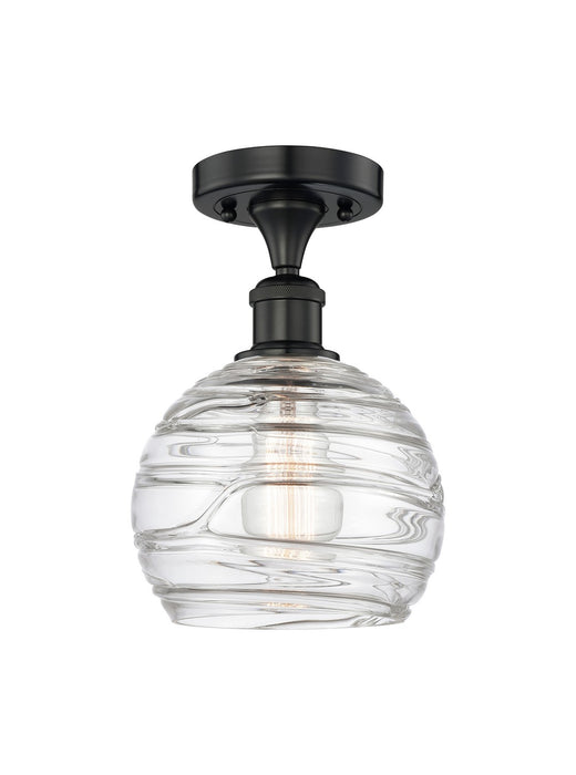 Innovations 616-1F-BK-G1213-8 One Light Semi-Flush Mount, Matte Black