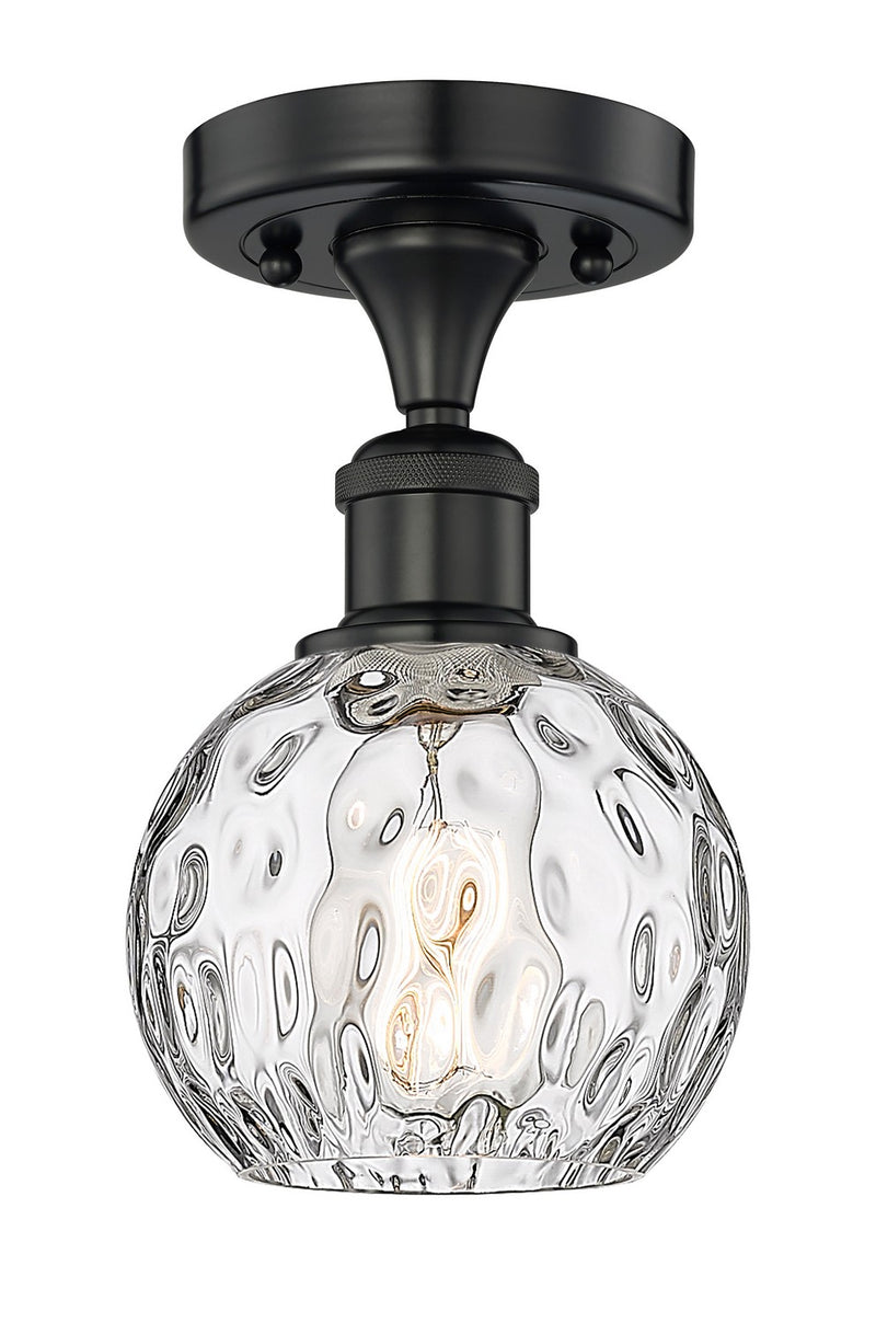 Innovations 616-1F-BK-G1215-6 One Light Semi-Flush Mount, Matte Black