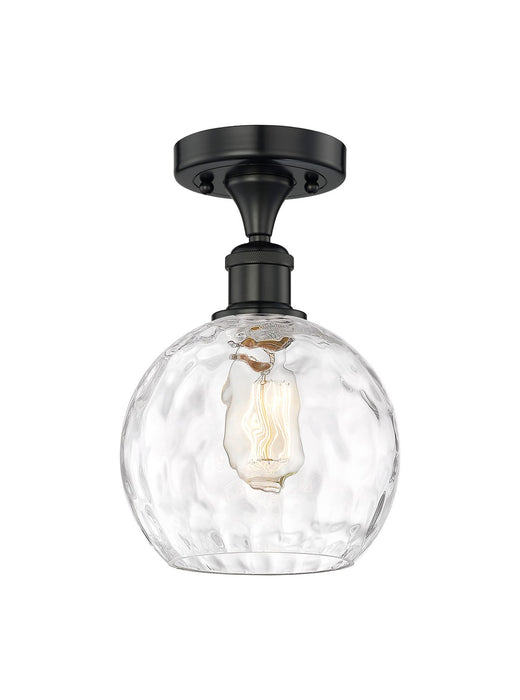 Innovations 616-1F-BK-G1215-8 One Light Semi-Flush Mount, Matte Black