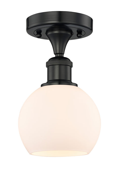 Innovations 616-1F-BK-G121-6 One Light Semi-Flush Mount, Matte Black