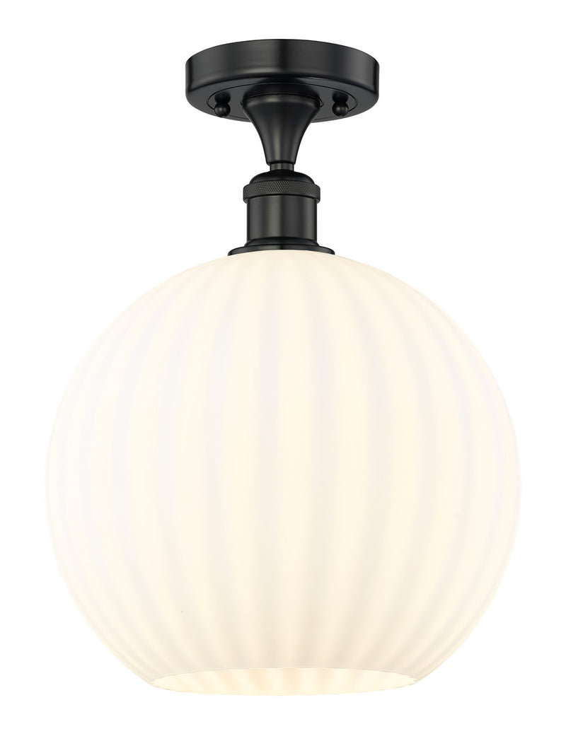 Innovations 616-1F-BK-G1217-12WV LED Semi-Flush Mount, Matte Black
