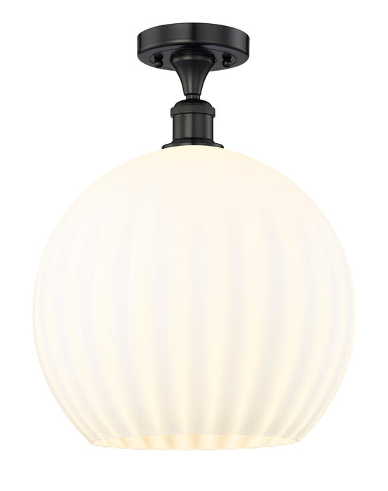 Innovations 616-1F-BK-G1217-14WV LED Semi-Flush Mount, Matte Black