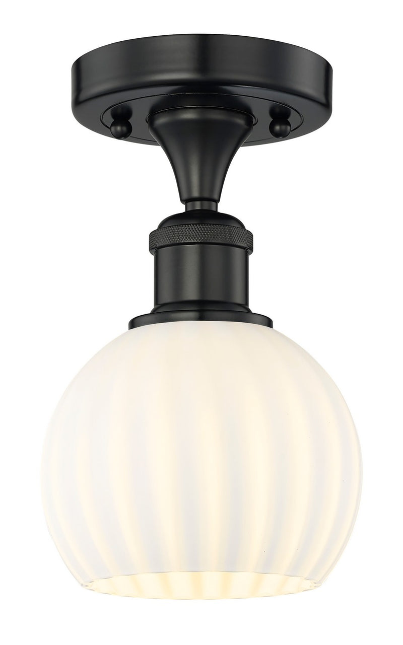Innovations 616-1F-BK-G1217-6WV LED Semi-Flush Mount, Matte Black