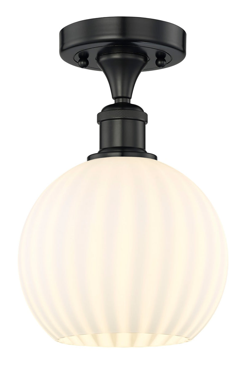 Innovations 616-1F-BK-G1217-8WV LED Semi-Flush Mount, Matte Black