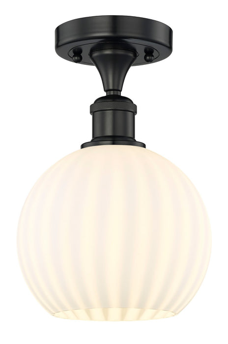Innovations 616-1F-BK-G1217-8WV LED Semi-Flush Mount, Matte Black