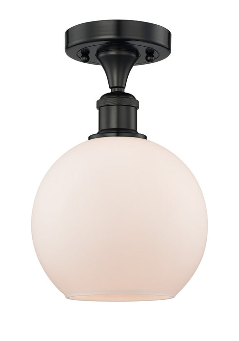 Innovations 616-1F-BK-G121-8 One Light Semi-Flush Mount, Matte Black