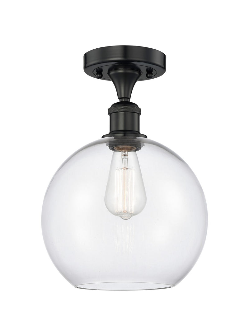 Innovations 616-1F-BK-G122-10 One Light Semi-Flush Mount, Matte Black