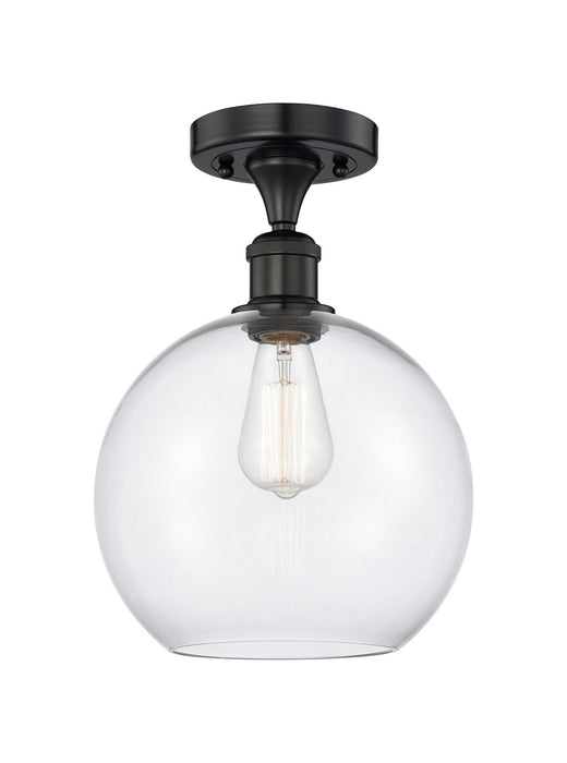 Innovations 616-1F-BK-G122-10 One Light Semi-Flush Mount, Matte Black