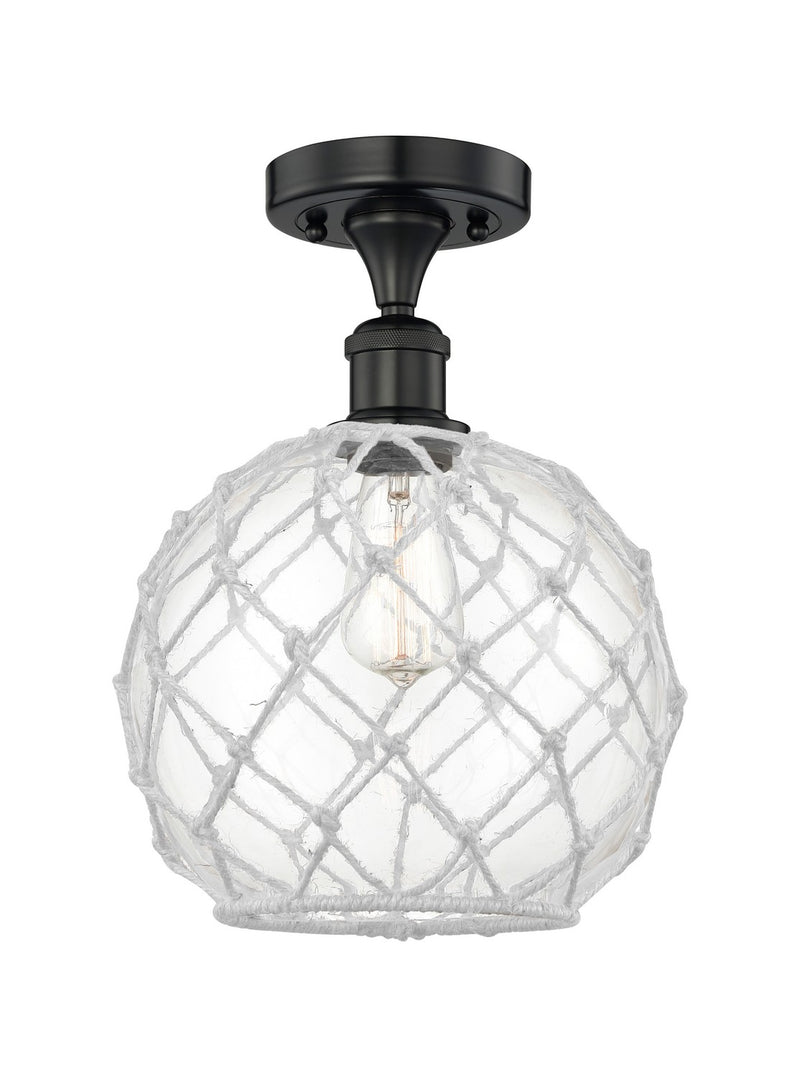 Innovations 616-1F-BK-G122-10RW One Light Semi-Flush Mount, Matte Black