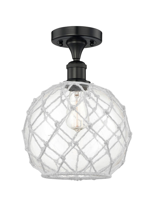 Innovations 616-1F-BK-G122-10RW One Light Semi-Flush Mount, Matte Black